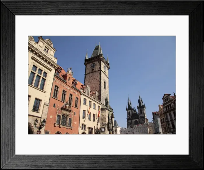 Framed Print : Old Town Hall and Tyn Cathedral, Prague, Czech Republic, Europe Framed Print : Old Town Hall and Tyn Cathedral, Prague, Czech Republic, Europe