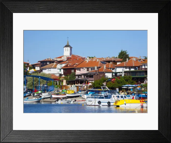 Framed Print : Tower of the Church of the Virgin Mary above the Old Town and Harbour, Nessebar Framed Print : Tower of the Church of the Virgin Mary above the Old Town and Harbour, Nessebar