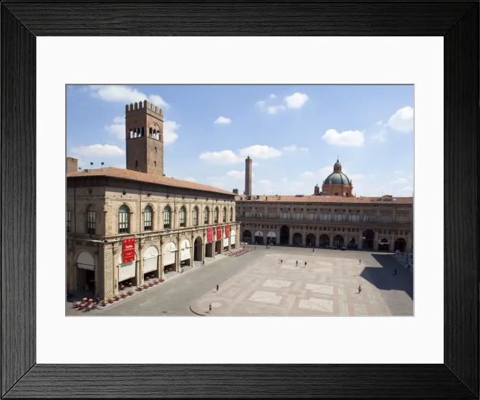 Framed Print : Piazza Maggiore and Podesta Palace, Bologna, Emilia Romagna, Italy, Europe