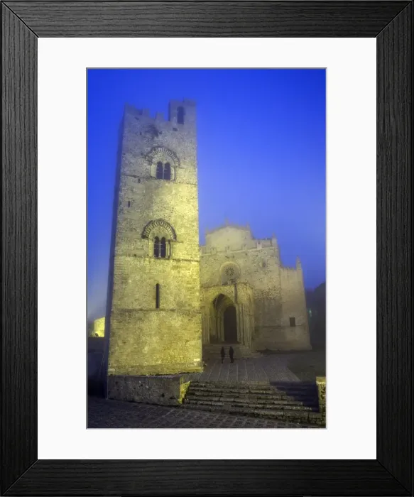 Framed Print : The Duomo in fog at dusk, Erice, Sicily, Italy, Europe Framed Print : The Duomo in fog at dusk, Erice, Sicily, Italy, Europe