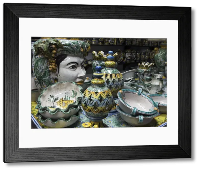 Framed Print : Locally made ceramics, Caltagirone, Sicily, Italy, Europe Framed Print : Locally made ceramics, Caltagirone, Sicily, Italy, Europe