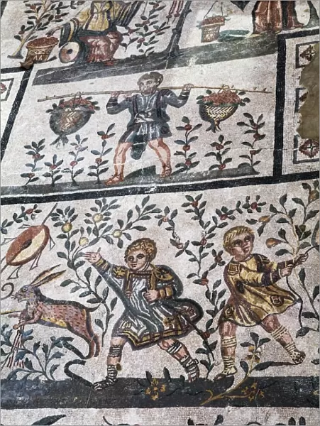 Roman mosaic at Villa Romana del Casale, UNESCO World Heritage Site, Piazza Armerina