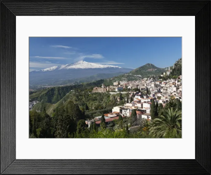 Framed Print : View over Taormina and Mount Etna, Taormina, Sicily, Italy, Europe Framed Print : View over Taormina and Mount Etna, Taormina, Sicily, Italy, Europe
