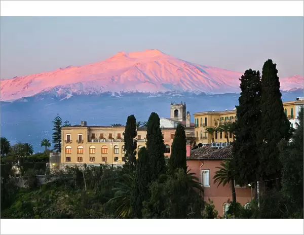 Sunrise over Taormina and Mount Etna with Hotel San Domenico Palace, Taormina