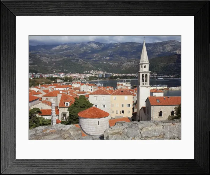 Framed Print : Church of the Holy Trinity, St. Johns Church and the rooftops of Budva old town Framed Print : Church of the Holy Trinity, St. Johns Church and the rooftops of Budva old town