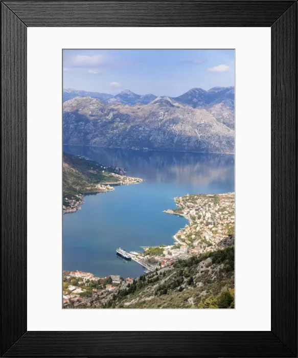 Framed Print : High view of the fjord at Kotor Bay, Kotor, UNESCO World Heritage Site Framed Print : High view of the fjord at Kotor Bay, Kotor, UNESCO World Heritage Site