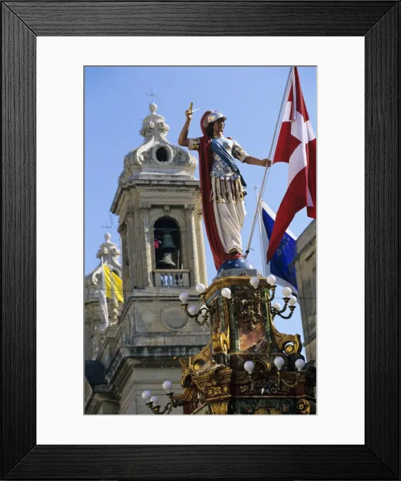 Framed Print : Church of Our Lady of Victories during celebrations for Victory Day on 8th September Framed Print : Church of Our Lady of Victories during celebrations for Victory Day on 8th September