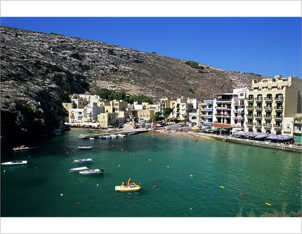 View over bay, Xlendi, Gozo, Malta, Mediterranean, Europe