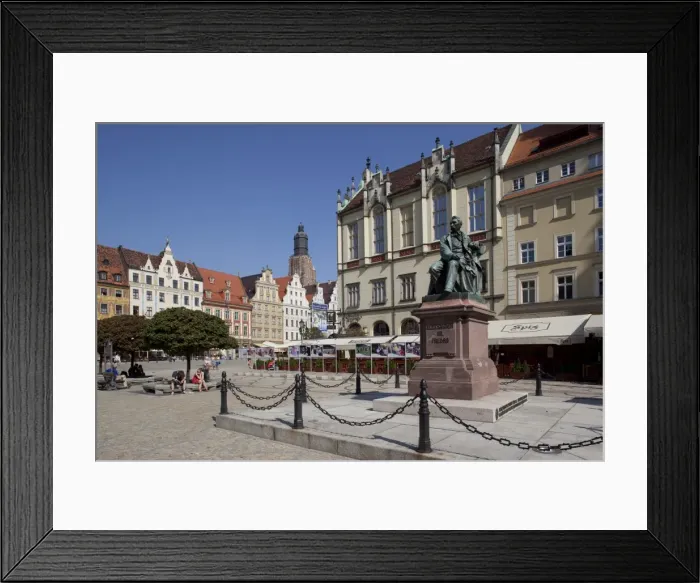 Framed Print : Market Square and Aleksander Fredro statue, Old Town, Wroclaw, Silesia, Poland, Europe Framed Print : Market Square and Aleksander Fredro statue, Old Town, Wroclaw, Silesia, Poland, Europe