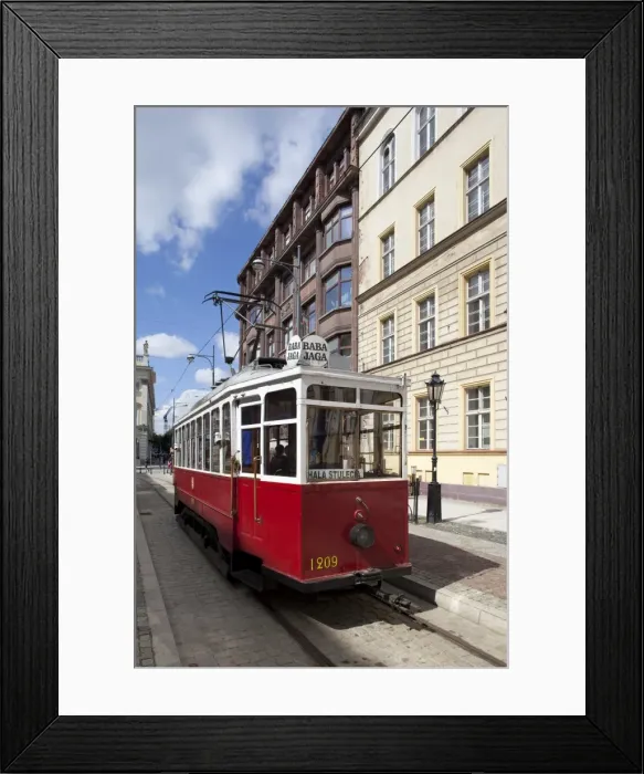 Framed Print : City tram, Old Town, Wroclaw, Silesia, Poland, Europe Framed Print : City tram, Old Town, Wroclaw, Silesia, Poland, Europe