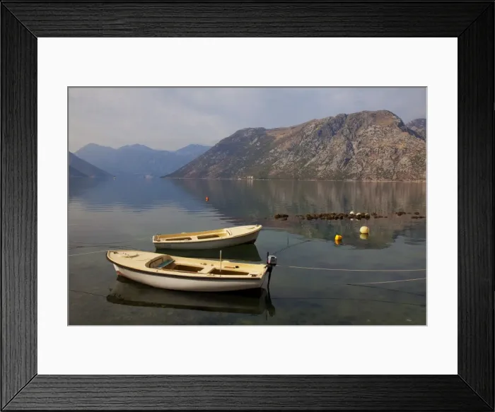 Framed Print : Boats moored in the fjord at Kotor Bay, Kotor, UNESCO World Heritage Site Framed Print : Boats moored in the fjord at Kotor Bay, Kotor, UNESCO World Heritage Site