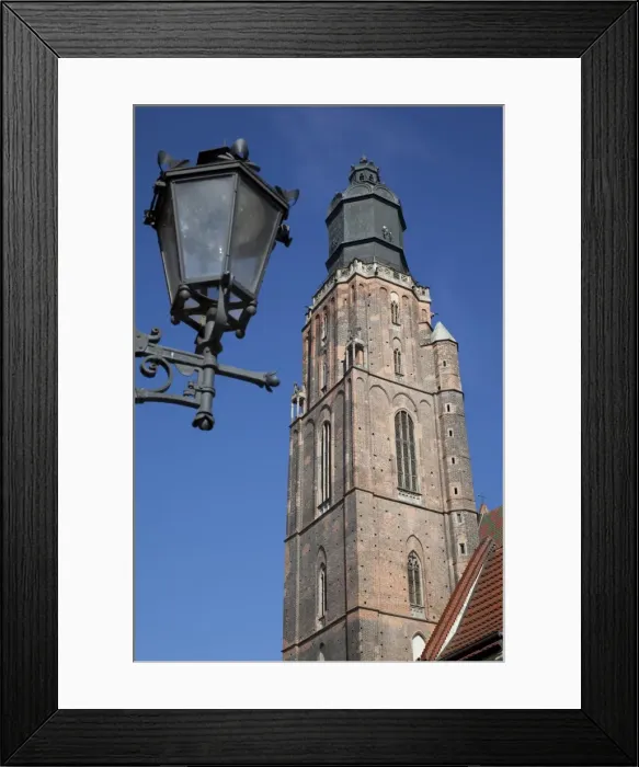 Framed Print : St. Elisabeth Church and lamp, Old Town, Wroclaw, Silesia, Poland, Europe Framed Print : St. Elisabeth Church and lamp, Old Town, Wroclaw, Silesia, Poland, Europe