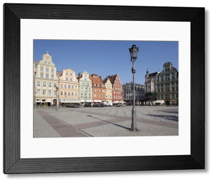 Framed Print : Colourful architecture, Salt Square, Old Town, Wroclaw, Silesia, Poland, Europe