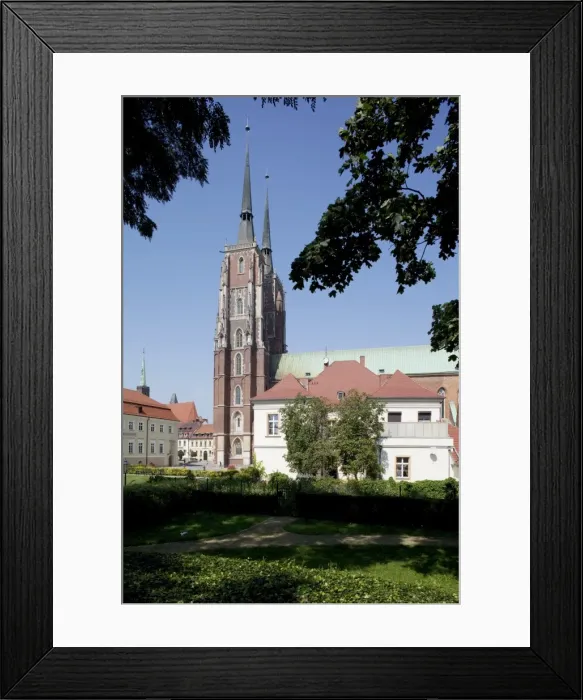 Framed Print : Cathedral and Gardens, Old Town, Wroclaw, Silesia, Poland, Europe
