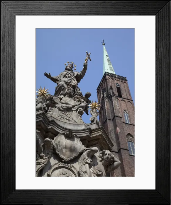 Framed Print : Church of the Holy Cross and statue, Old Town, Wroclaw, Silesia, Poland, Europe Framed Print : Church of the Holy Cross and statue, Old Town, Wroclaw, Silesia, Poland, Europe