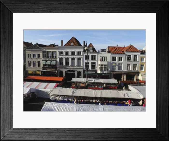 Framed Print : Stalls set for market day at the Grote Markt (Big Market), central square in Breda Framed Print : Stalls set for market day at the Grote Markt (Big Market), central square in Breda