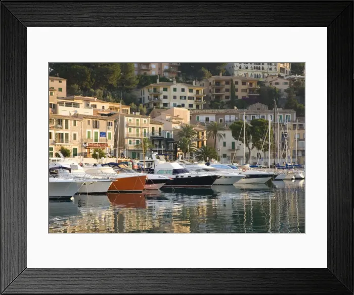 Framed Print : View across the harbour at sunrise Port de Soller, Mallorca, Balearic Islands Framed Print : View across the harbour at sunrise Port de Soller, Mallorca, Balearic Islands