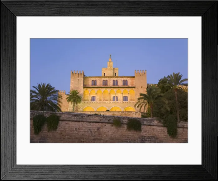Framed Print : The Almudaina Palace at dusk, Palma de Mallorca, Mallorca, Balearic Islands Framed Print : The Almudaina Palace at dusk, Palma de Mallorca, Mallorca, Balearic Islands