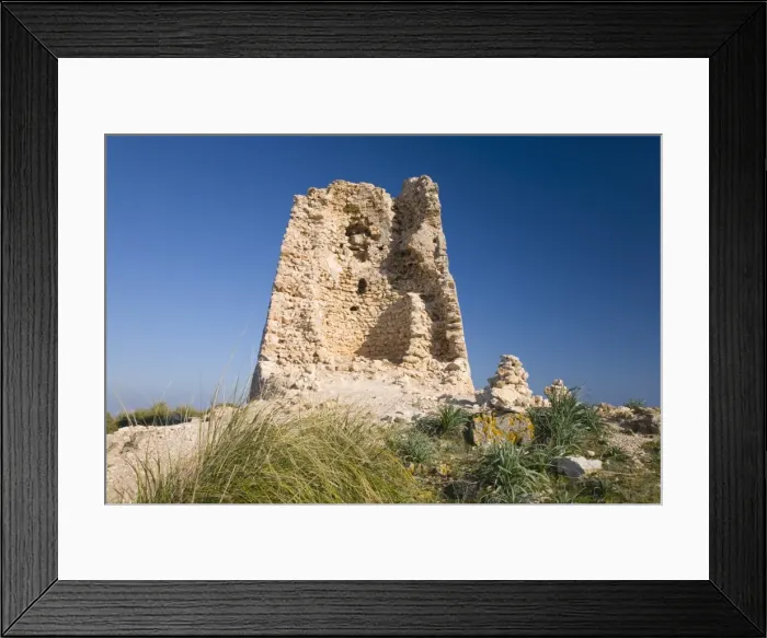 Framed Print : Ruins of the Talaia de Son Jaumell, an ancient watchtower above Cala Agulla Framed Print : Ruins of the Talaia de Son Jaumell, an ancient watchtower above Cala Agulla