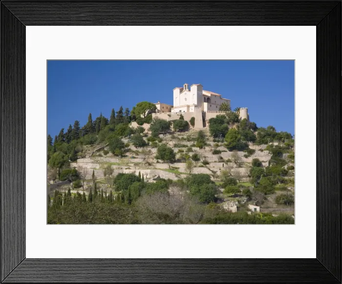 Framed Print : View to the hilltop Sanctuary of Sant Salvador, Arta, Mallorca, Balearic Islands Framed Print : View to the hilltop Sanctuary of Sant Salvador, Arta, Mallorca, Balearic Islands
