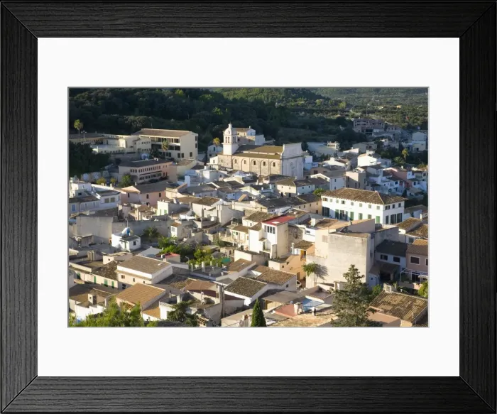 Framed Print : View over rooftops from the castle battlements, Capdepera, Mallorca, Balearic Islands Framed Print : View over rooftops from the castle battlements, Capdepera, Mallorca, Balearic Islands