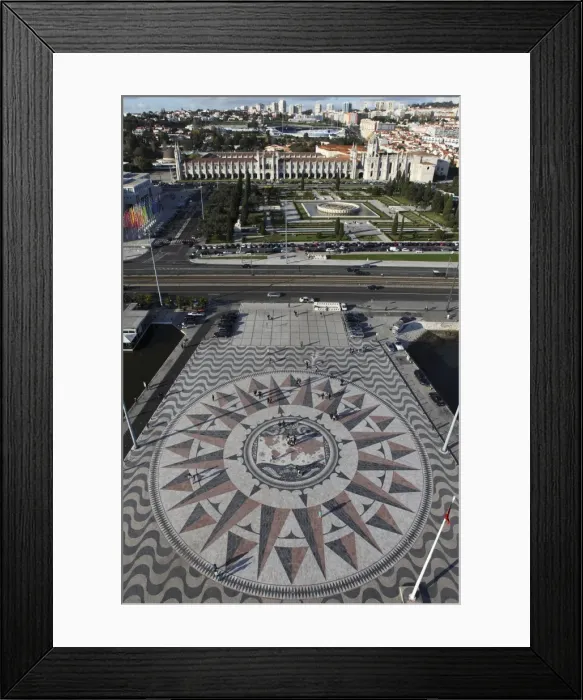Framed Print : The 50m diameter Wind Rose charts Portuguese discoveries close to the Hieronymites Monastery Framed Print : The 50m diameter Wind Rose charts Portuguese discoveries close to the Hieronymites Monastery