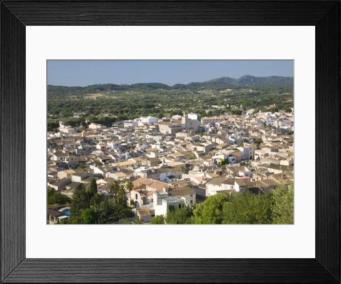 Framed Print : View over town from the Sanctuary of Sant Salvador, Arta, Mallorca, Balearic Islands Framed Print : View over town from the Sanctuary of Sant Salvador, Arta, Mallorca, Balearic Islands