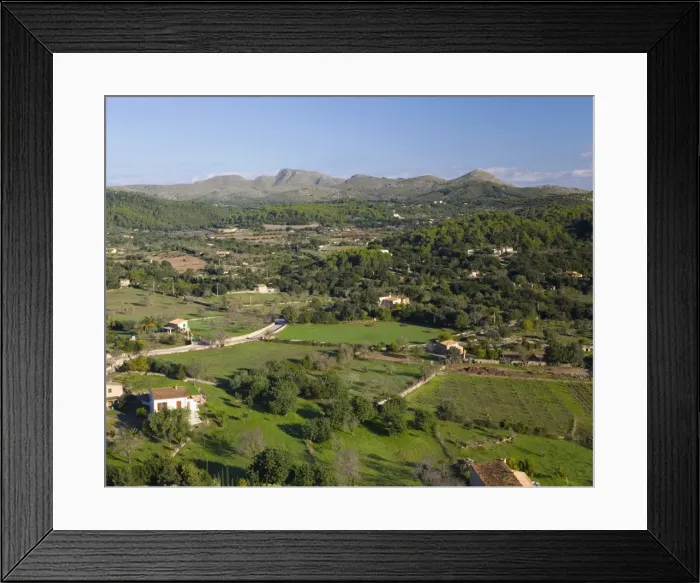 Framed Print : View over pastoral landscape from the Sanctuary of Sant Salvador, Arta Framed Print : View over pastoral landscape from the Sanctuary of Sant Salvador, Arta