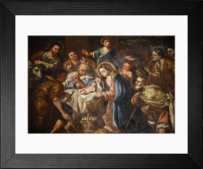 Framed Print : Nativity painting in Iglesia ex-conventual de Ntra. Sra del Carmen, Antequera