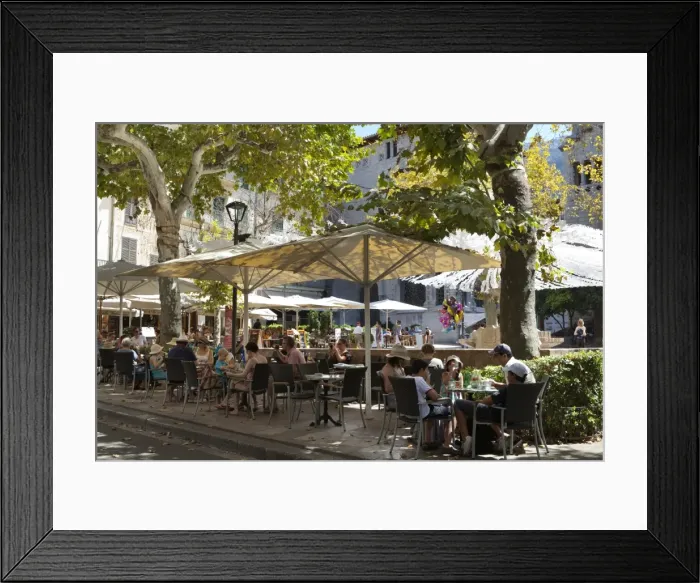 Framed Print : Restaurant in Placa de la Constitucio, Soller, Mallorca (Majorca), Balearic Islands Framed Print : Restaurant in Placa de la Constitucio, Soller, Mallorca (Majorca), Balearic Islands