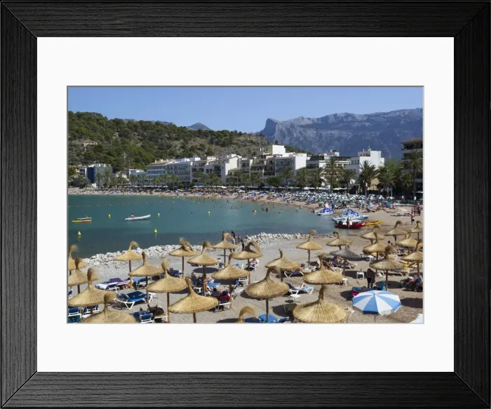 Framed Print : View over beach, Port de Soller, Mallorca (Majorca), Balearic Islands, Spain Framed Print : View over beach, Port de Soller, Mallorca (Majorca), Balearic Islands, Spain