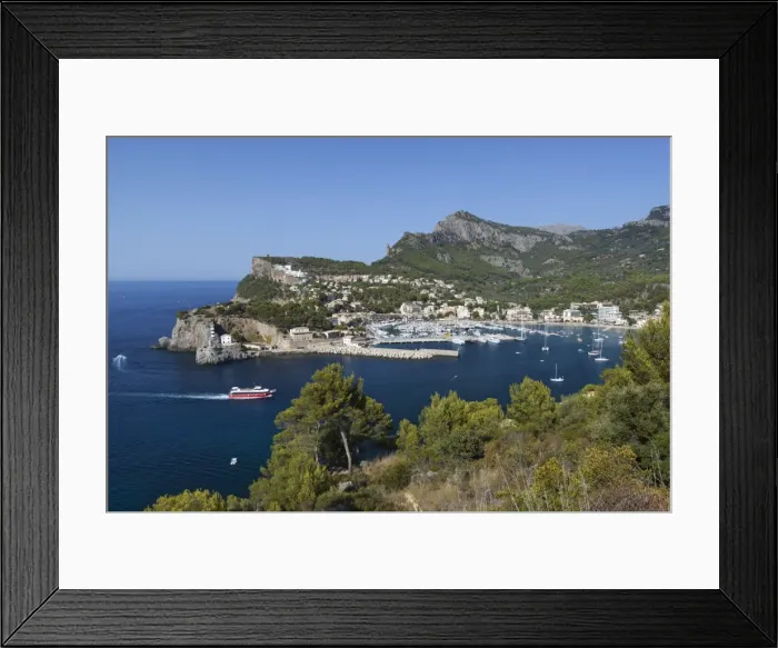 Framed Print : View over bay and harbour, Port de Soller, Mallorca (Majorca), Balearic Islands Framed Print : View over bay and harbour, Port de Soller, Mallorca (Majorca), Balearic Islands