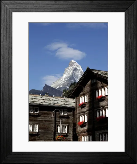 Framed Print : Zermatt and the Matterhorn behind, Valais, Swiss Alps, Switzerland, Europe