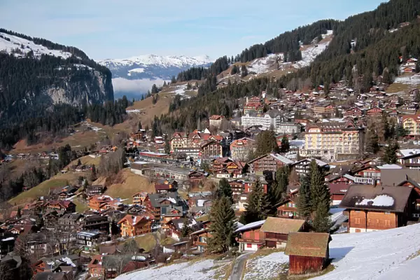 Village of Wengen, Bernese Oberland, Swiss Alps, Switzerland, Europe