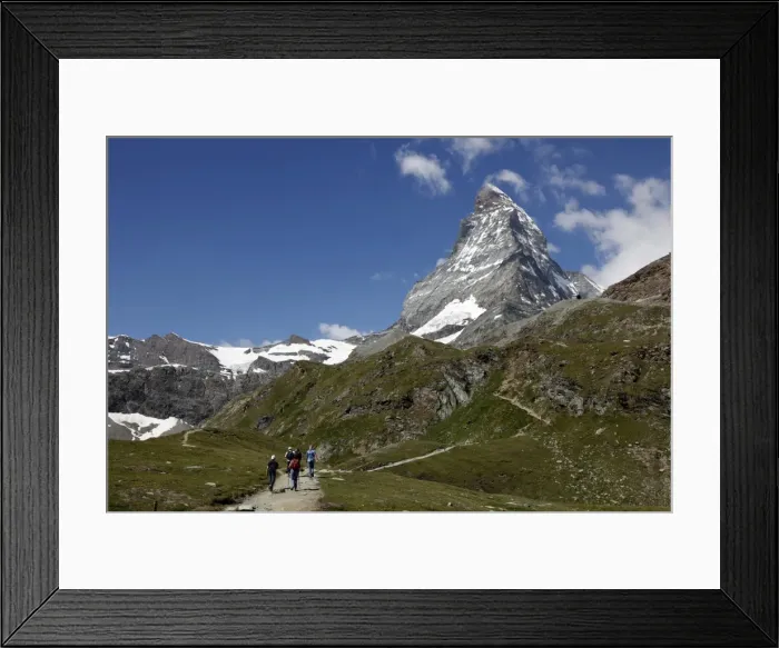 Framed Print : Hikers below the Matterhorn, Zermatt, Valais, Swiss Alps, Switzerland, Europe Framed Print : Hikers below the Matterhorn, Zermatt, Valais, Swiss Alps, Switzerland, Europe