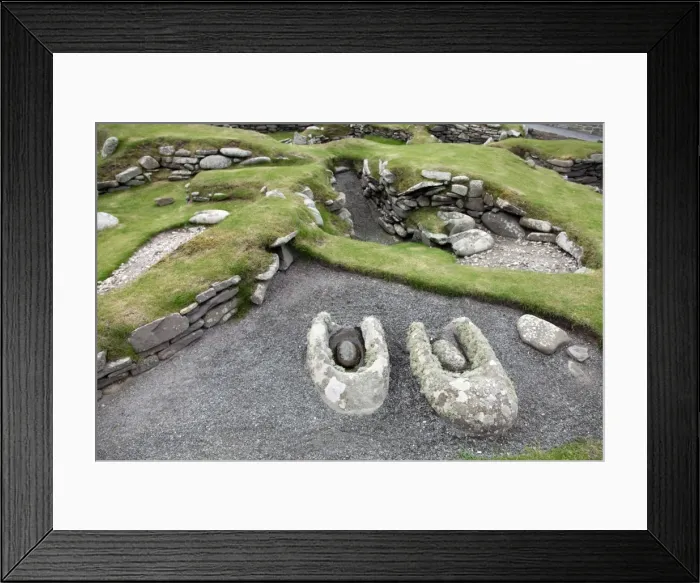 Framed Print : Prehistoric Quorns for grinding grain, Jarlshof, Shetland, Shetland Islands Framed Print : Prehistoric Quorns for grinding grain, Jarlshof, Shetland, Shetland Islands
