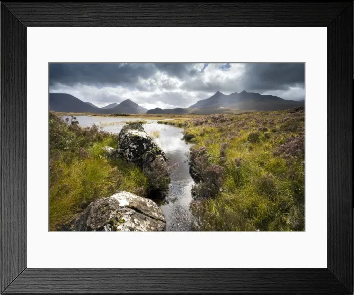 Framed Print : View over Loch Caol to Sgurr nan Gillean and Marsco, Glen Sligachan, Isle of Skye Framed Print : View over Loch Caol to Sgurr nan Gillean and Marsco, Glen Sligachan, Isle of Skye