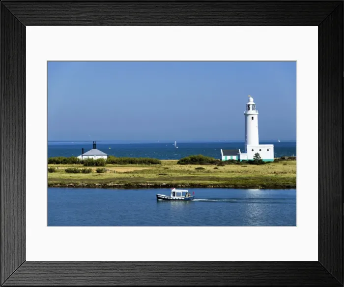 Framed Print : Lighthouse at Hurst Castle, Keyhaven, Hampshire, England, United Kingdom, Europe