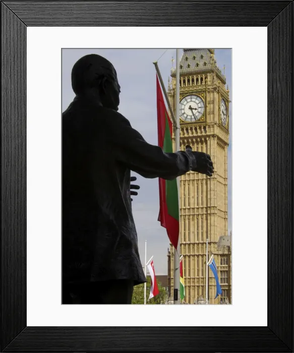 Framed Print : Nelson Mandela statue and Big Ben, Westminster, London, England, United Kingdom, Europe Framed Print : Nelson Mandela statue and Big Ben, Westminster, London, England, United Kingdom, Europe