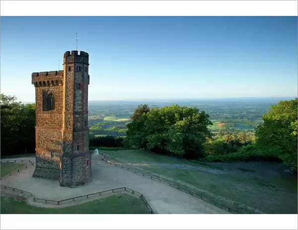 Leith Hill Tower, highest point in south east England, view sout on a summer morning