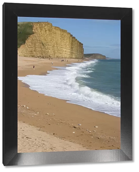 Golden Cliff and beach at West Bay near Bridport, Dorset, Jurassic Coast