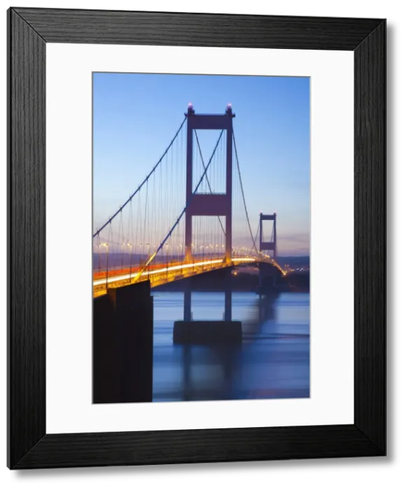 Framed Print : Severn Estuary and First Severn Bridge, near Chepstow, South Wales, Wales Framed Print : Severn Estuary and First Severn Bridge, near Chepstow, South Wales, Wales