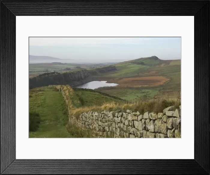 Framed Print : Westward to Crag Lough and Windshields Crag, Hadrians Wall, UNESCO World Heritage Site Framed Print : Westward to Crag Lough and Windshields Crag, Hadrians Wall, UNESCO World Heritage Site