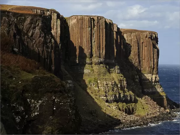 Kilt Rock, famous basaltic cliff near Staffin, Isle of Skye, Inner Hebrides