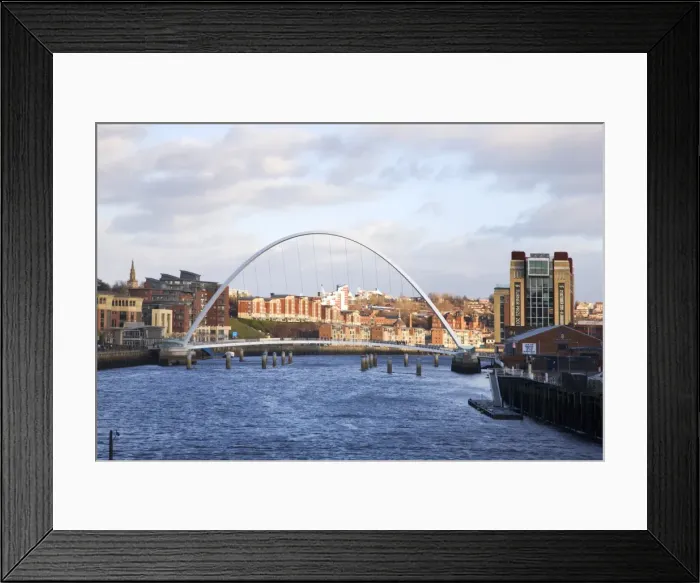 Framed Print : Millennium Bridge and The Baltic from The Swing Bridge, Newcastle upon Tyne Framed Print : Millennium Bridge and The Baltic from The Swing Bridge, Newcastle upon Tyne