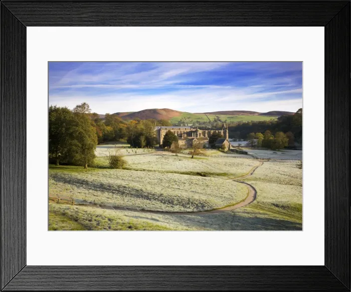 Framed Print : Frosty morning at Bolton Priory ruins (Bolton Abbey), Yorkshire Dales National Park Framed Print : Frosty morning at Bolton Priory ruins (Bolton Abbey), Yorkshire Dales National Park