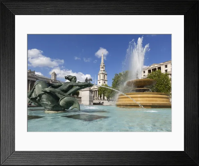 Framed Print : Trafalgar Square with St. Martins in the Fields church, London, England Framed Print : Trafalgar Square with St. Martins in the Fields church, London, England
