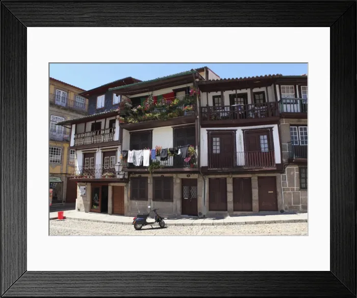 Framed Print : Traditional housing, Praca de Santiago (St. James Square), Old Town Framed Print : Traditional housing, Praca de Santiago (St. James Square), Old Town