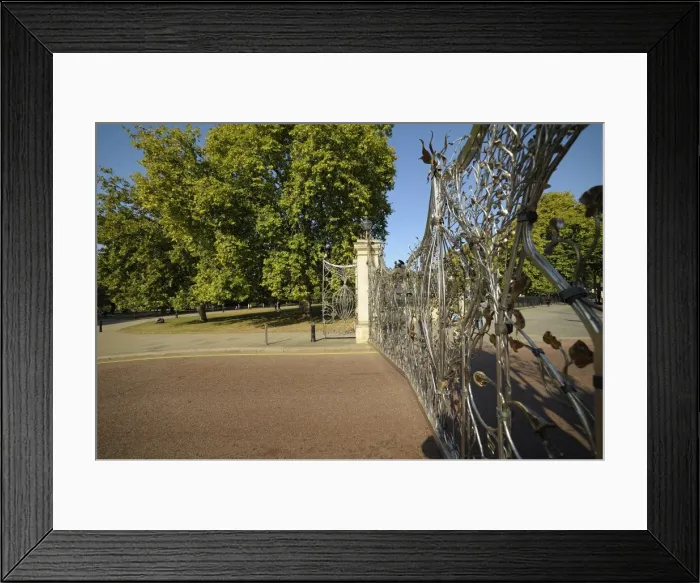 Framed Print : Stainless steel gate, Hyde Park, London, England, United Kingdom, Europe Framed Print : Stainless steel gate, Hyde Park, London, England, United Kingdom, Europe