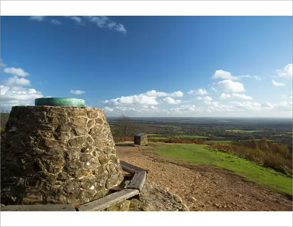 View south from cairn at the top of Holmbury Hill, Surrey Hills, Surrey